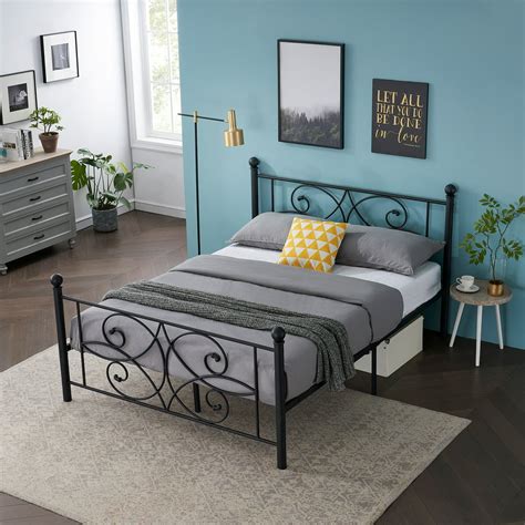 queen metal bed frame with headboard and footboard brackets|queen metal headboards only.